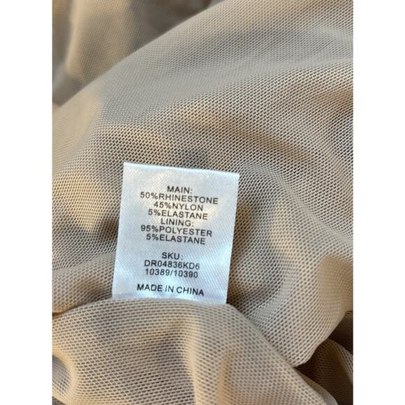 NEW Meshki Waverly Strapless Diamante Midi Dress Size Medium Nude Party Sparkles - Picture 14 of 14